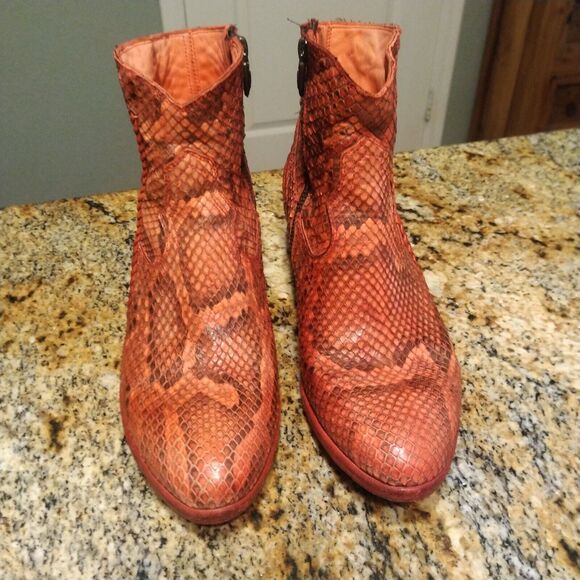 Fauzian Jeunesse Python Boots Red Snake Leather Womens size US 6 EU 36 $960 - Picture 14 of 14